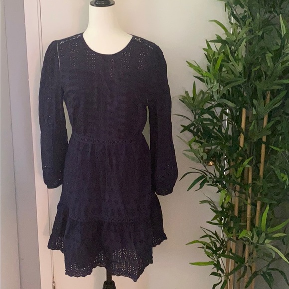 JCrew Navy Eyelet dress - size 8